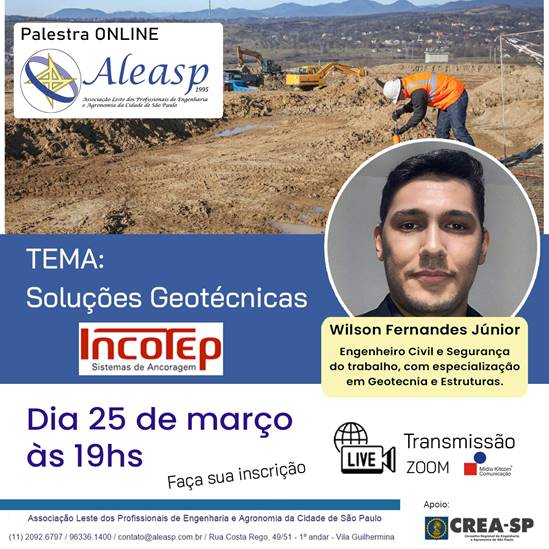 Palestra ONLINE ALEASP – Tema: Soluções em Geotécnicas