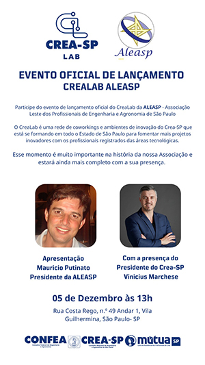 Evento Oficial de lançamento Crealab ALEASP