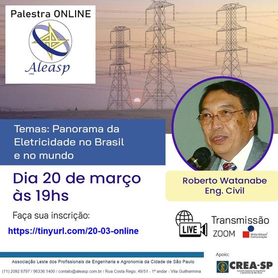 Palestra on-line: Panorama da eletricidade no Brasil e no mundo!